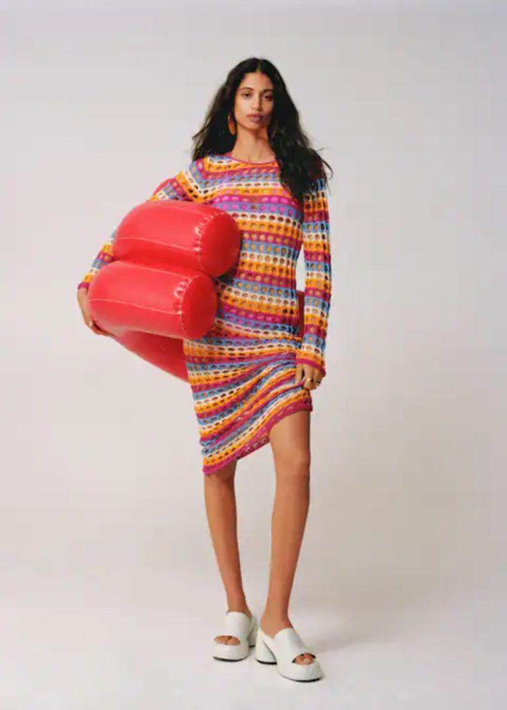 Vestido crochet multicolor Mango
