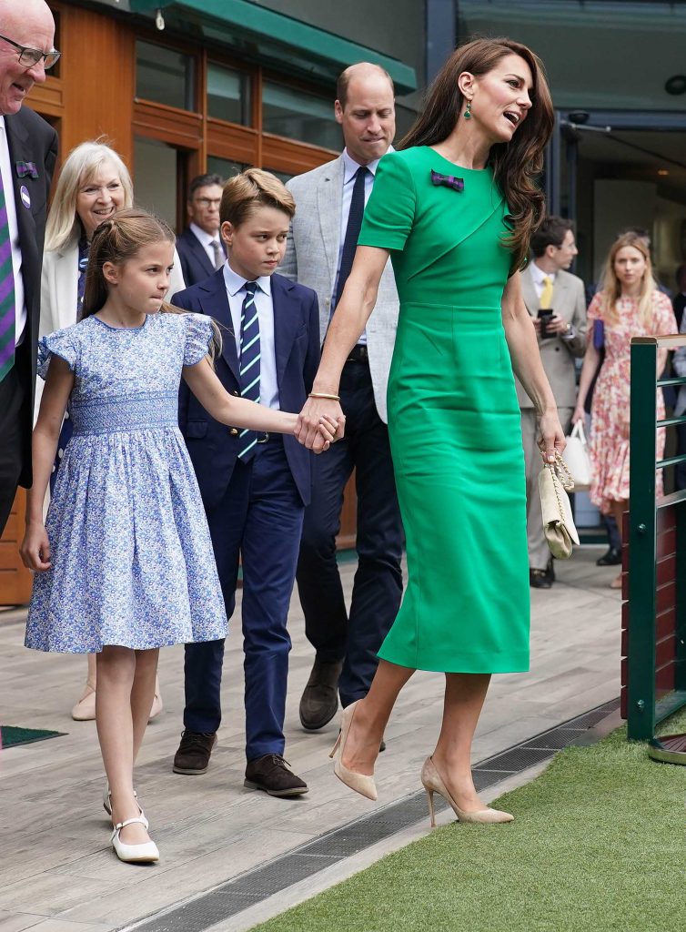 Kate Middleton junto a sus hijos en la final de Wimbledon