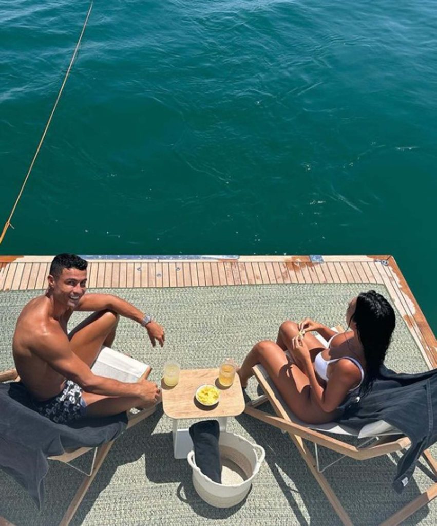Cristiano Ronaldo y Georgina Rodríguez durante sus vacaciones