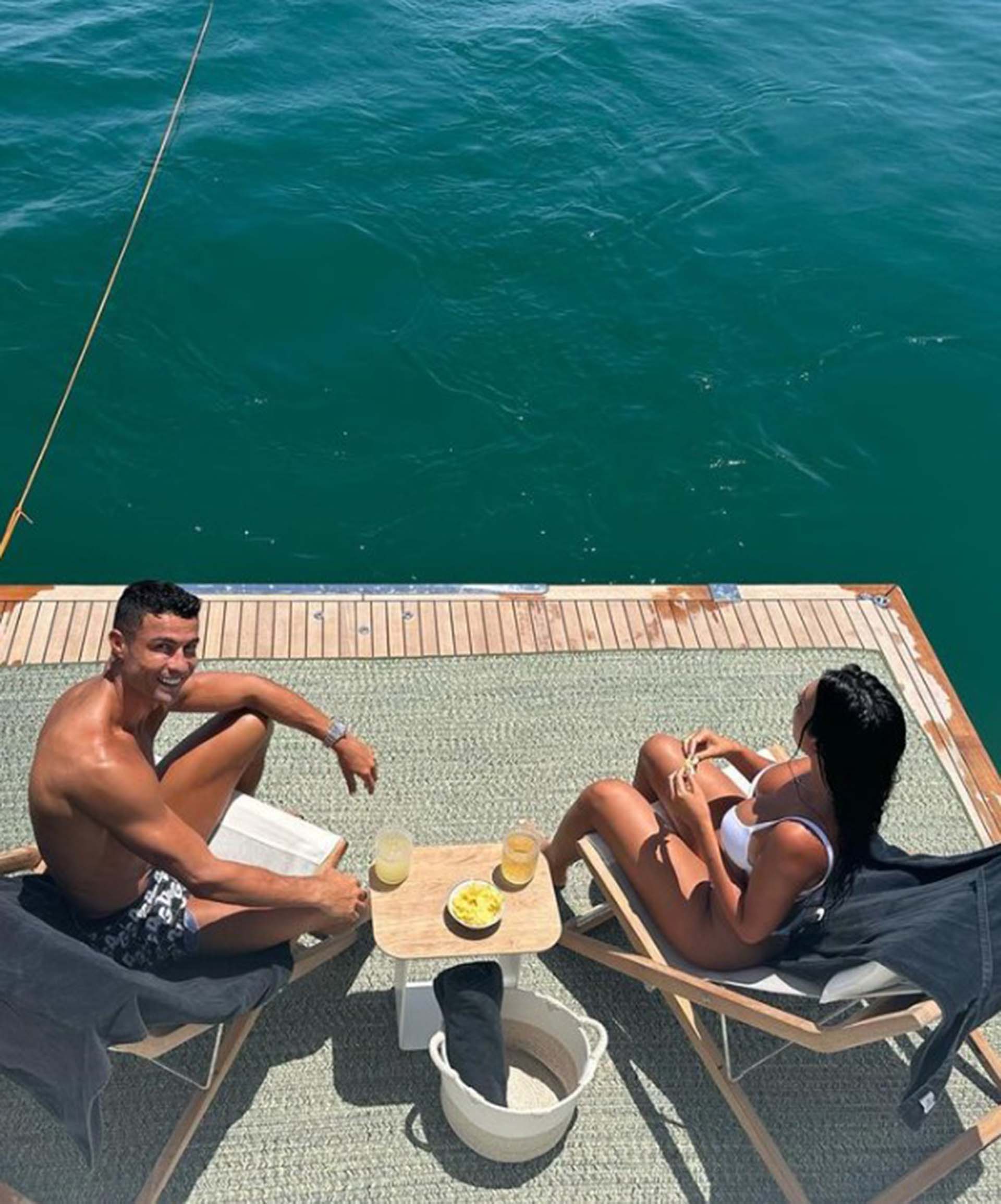 Cristiano Ronaldo y Georgina Rodríguez durante sus vacaciones