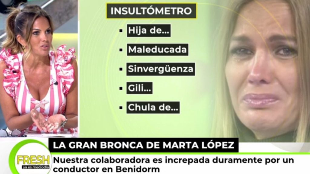 Insultos a Marta López que ha recibido de un hombre que la ha reconocido. 