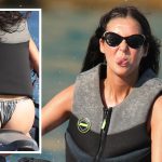 Victoria Federica en una moto de agua en Ibiza.