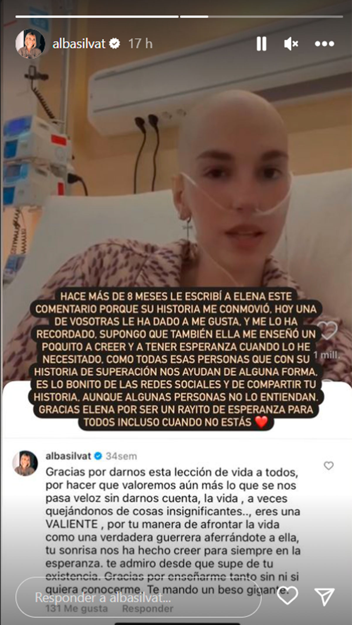 Alba Silva escribió a Elena Huelva