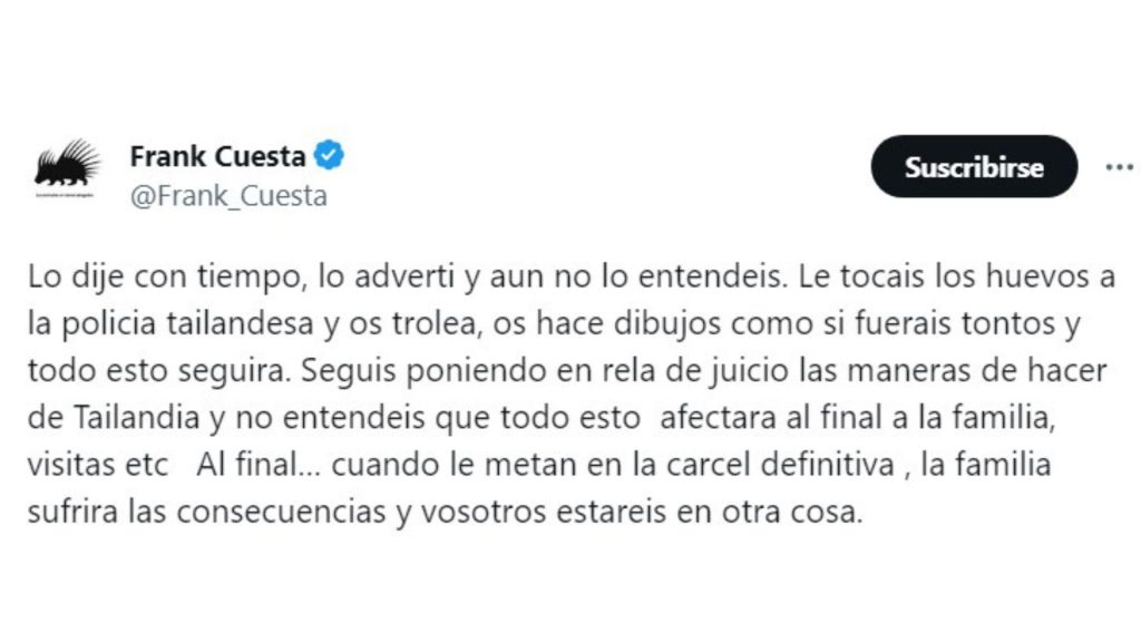 Predicción de Frank Cuesta sobre el caso Daniel Sancho