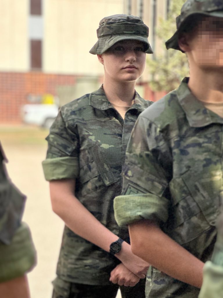 La Princesa Leonor como cadete de la Academia Militar de Zaragoza.