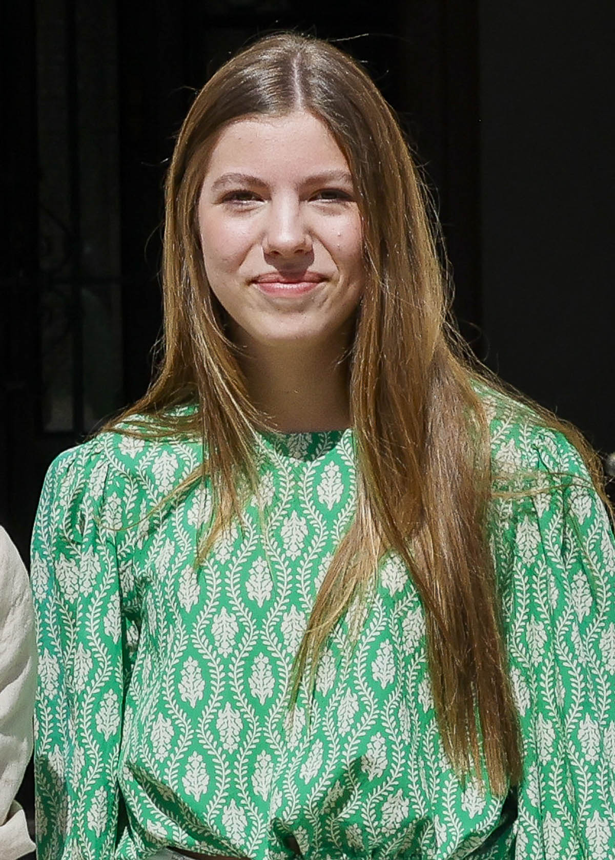 la infanta sofia, con blusa verde de Zara