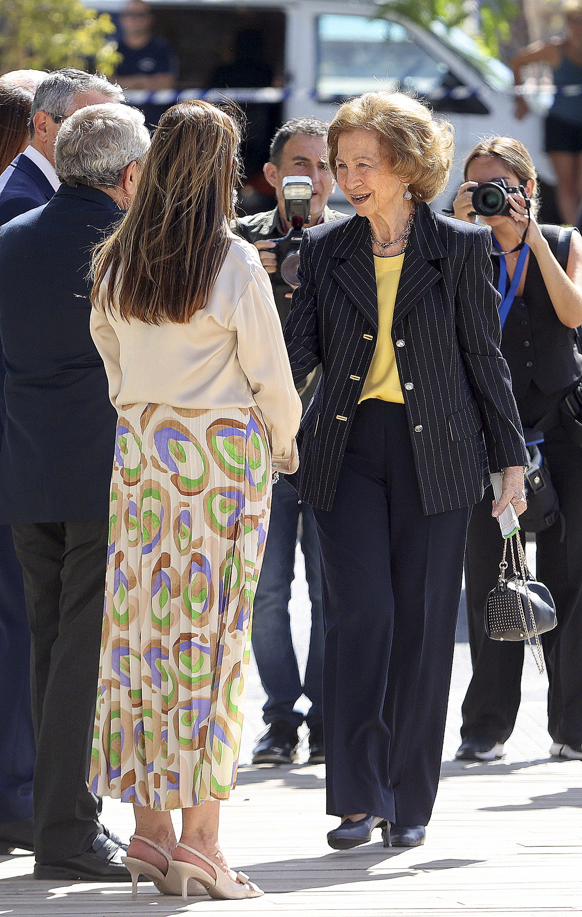 La Reina Sofía a su llegada al congreso en Málaga.