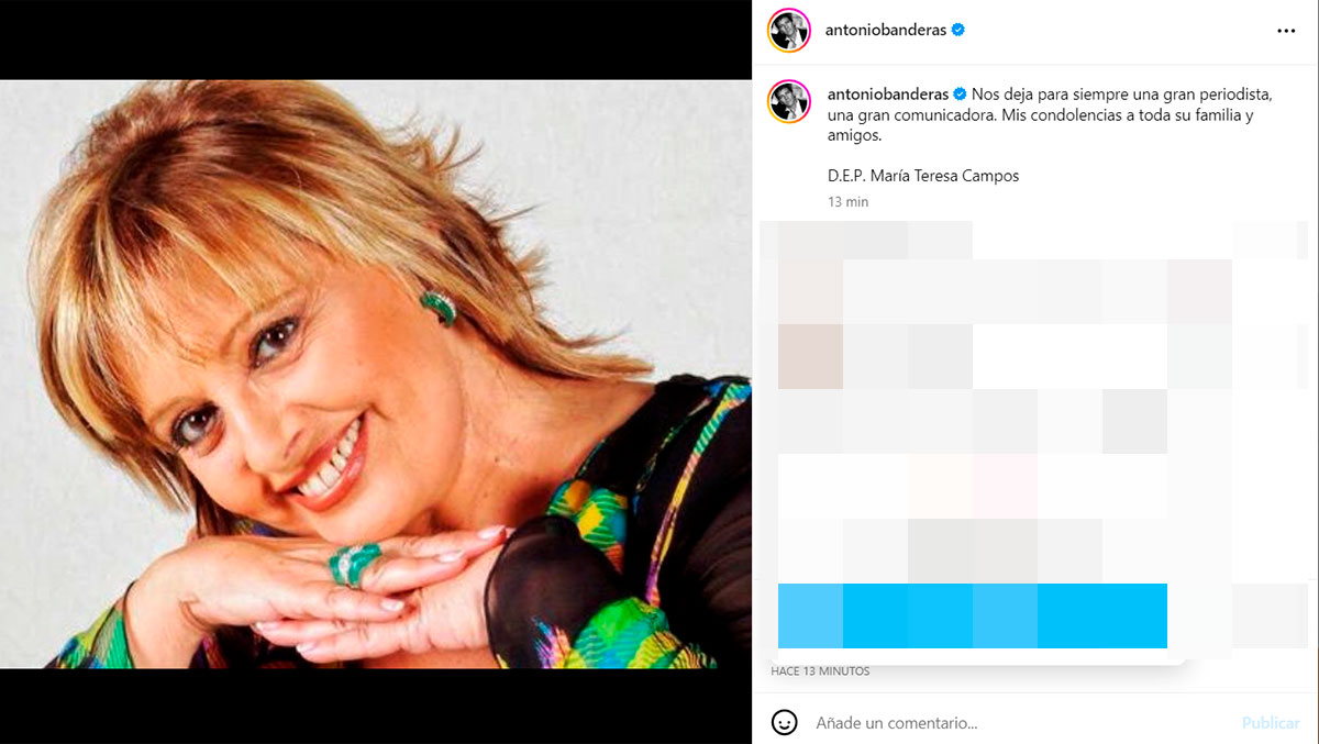 Antonio Banderas se despide de María Teresa Campos