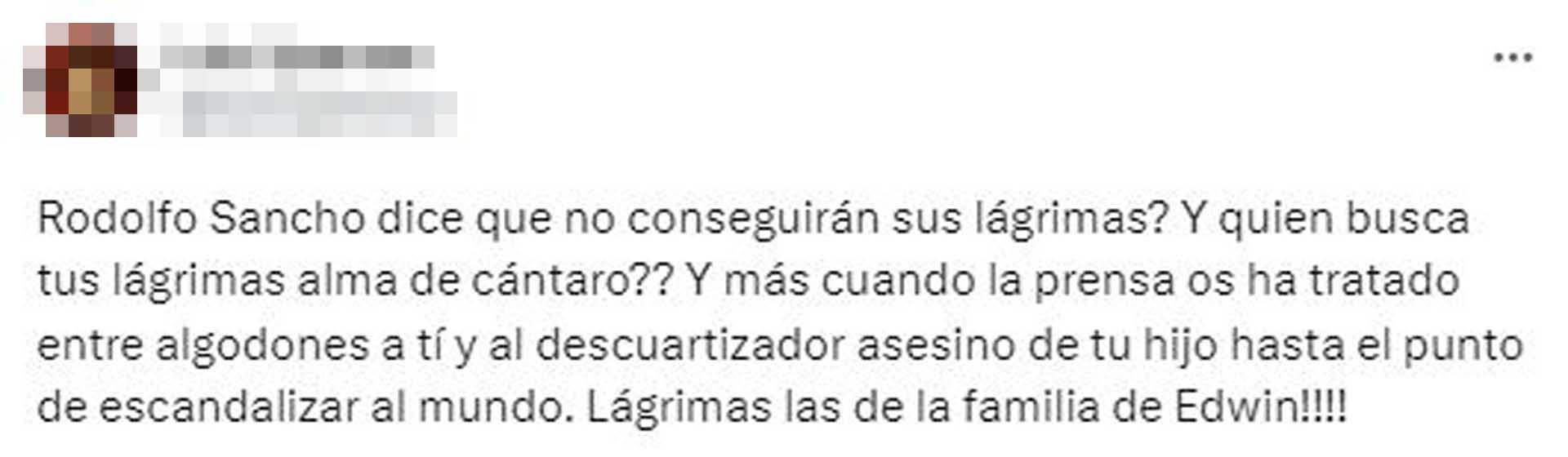 Numerosos mensajes contra Rodolfo Sancho por sus declaraciones