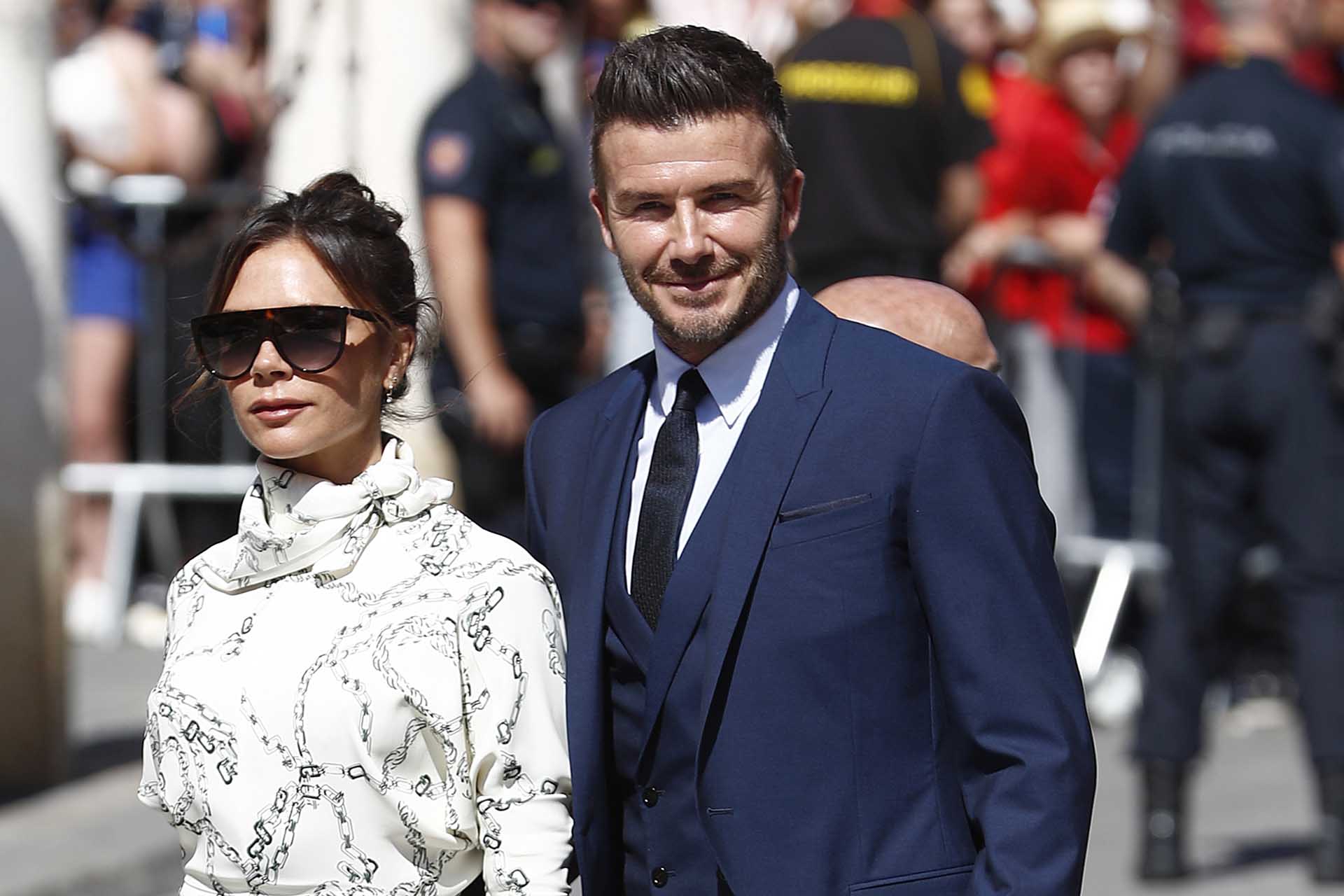 David Beckham y Victoria Beckham en la boda de Pilar Rubio y Sergio Ramos