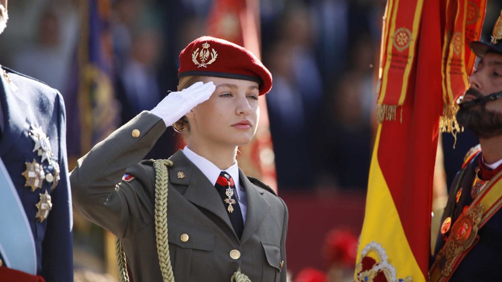 La Princesa Leonor en el desfile de la Fiesta Nacional.