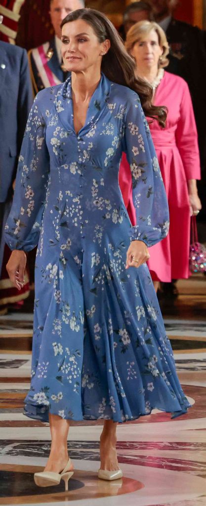 Reina Letizia en el Palacio Real en la Fiesta Nacional