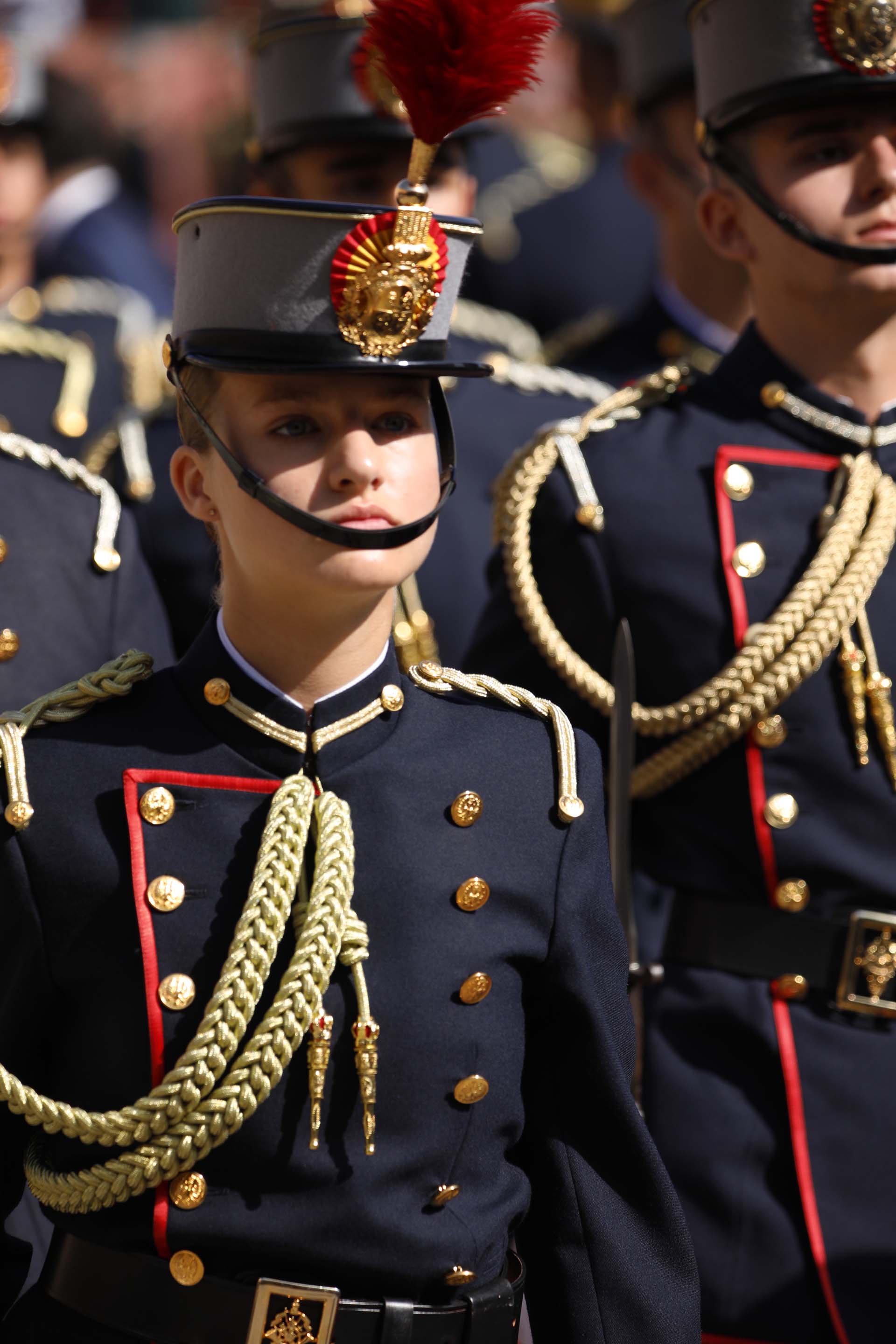 La Princesa Leonor durante su Jura de Bandera en la Academia Militar de Zaragoza.