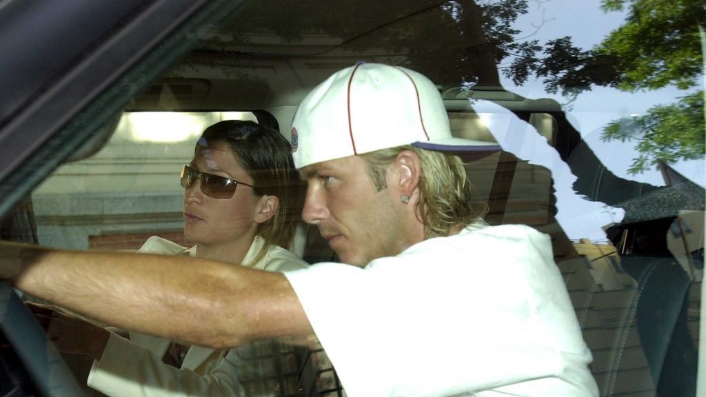 Rebecca Loos y David Beckham en el coche