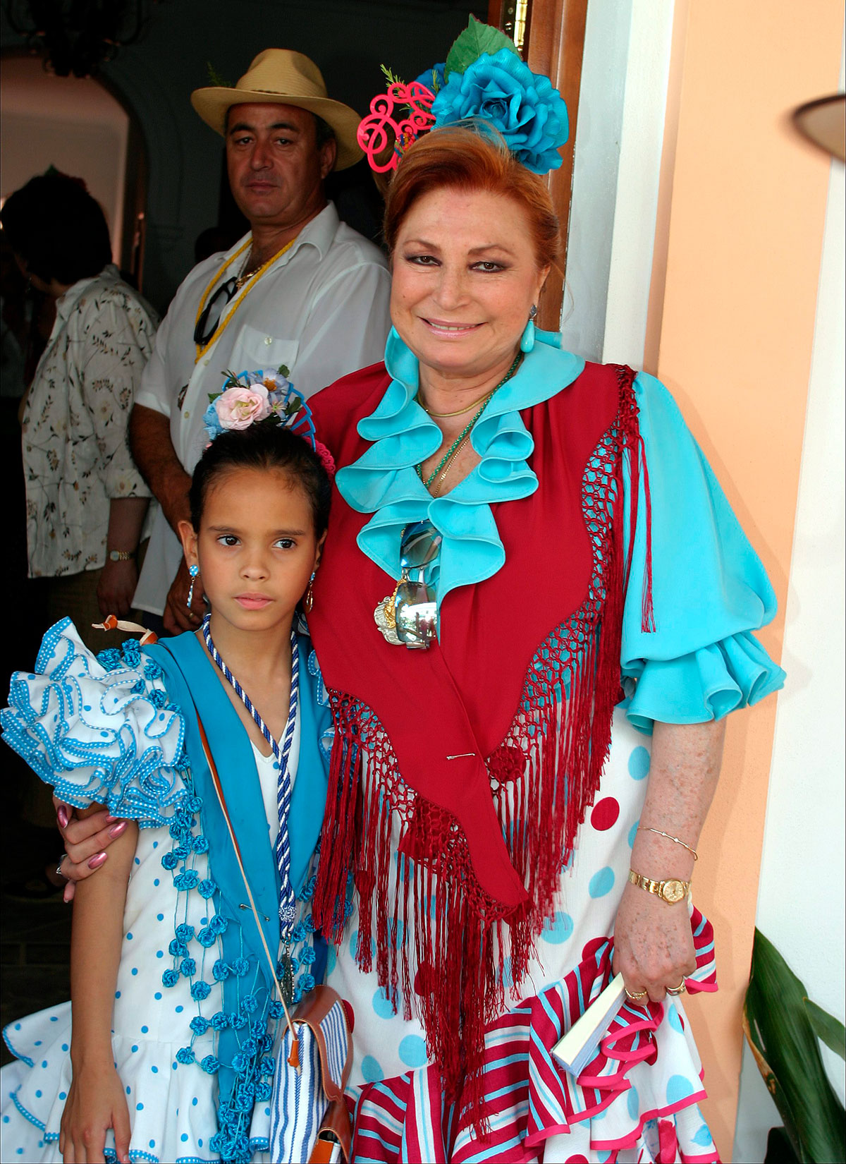 Rocío Jurado y Gloria Camila durante El Rocío en 2004
