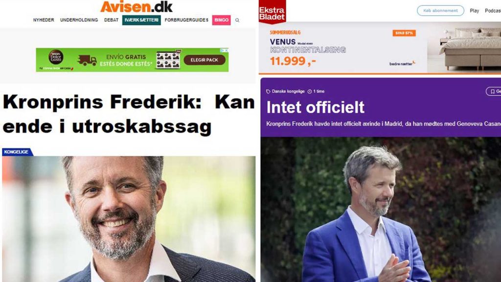 Federico de Dinamarca es protagonista en parte de la prensa danesa