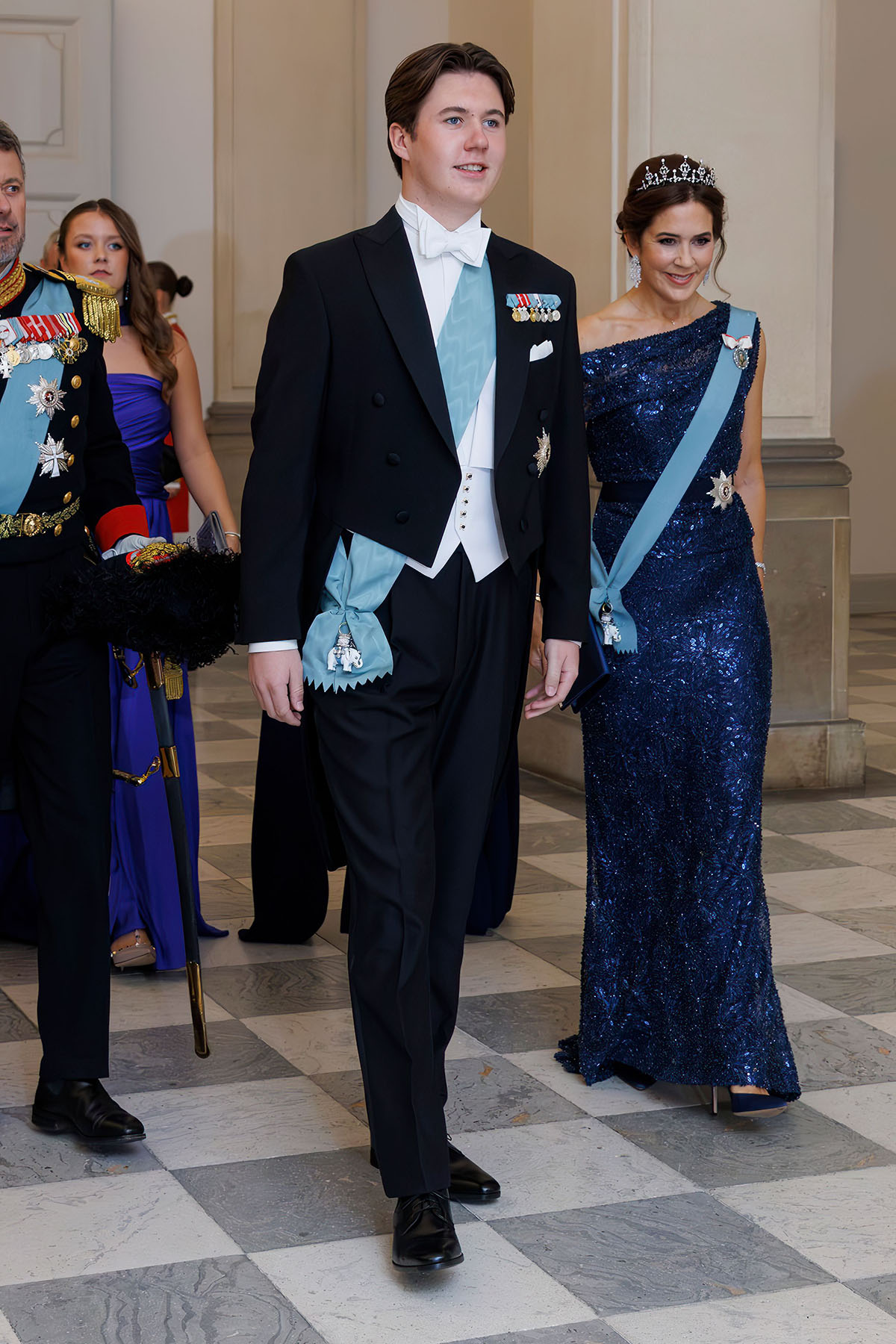 Christian de Dinamarca en una cena de gala.