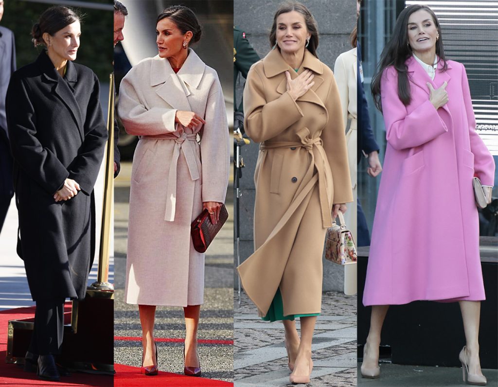 Los cuatro abrigos de la Reina Letizia en su viaje a Dinamarca 