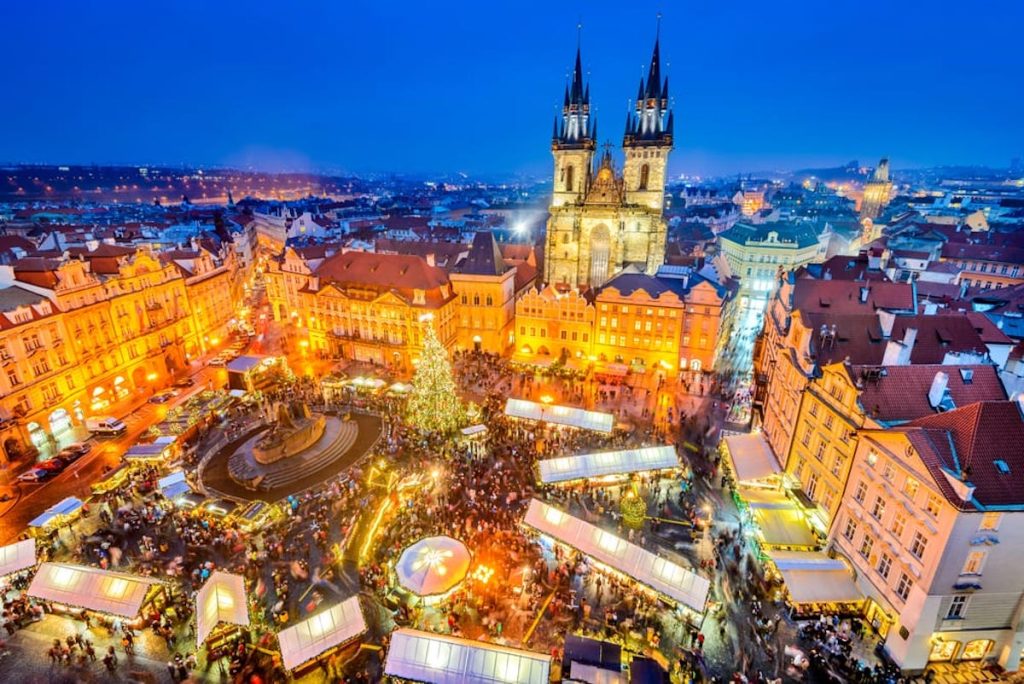 La plaza de Praga en Navidad