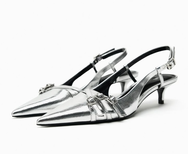 zapatos metalizados Zara