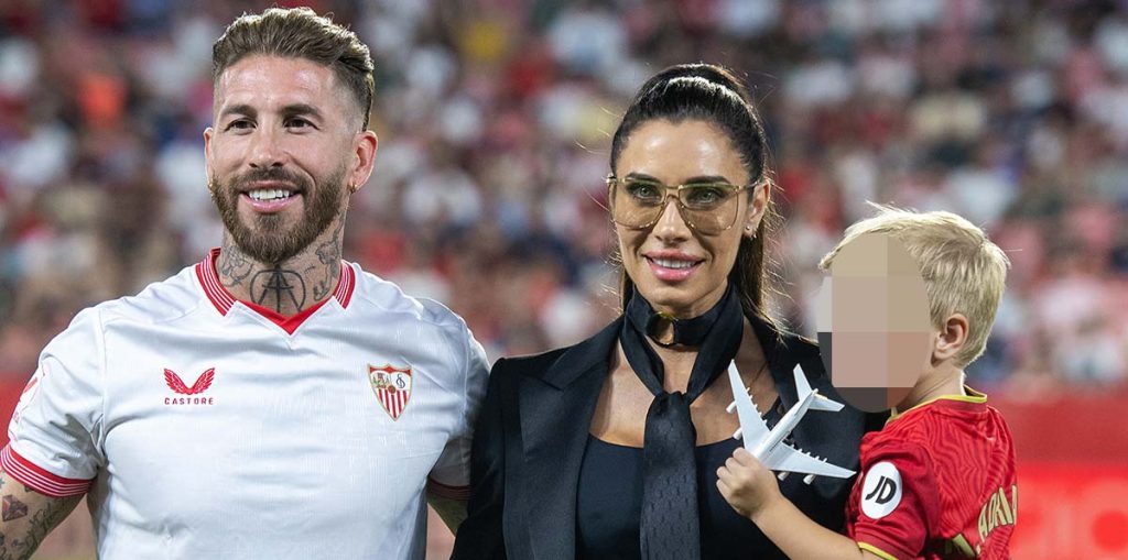 Sergio Ramos, acompañado por su mujer Pilar Rubio, es presentado como jugador del Sevilla FC.