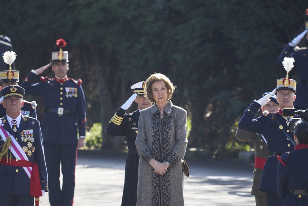 La Reina Sofía en un acto oficial en El Pardo.