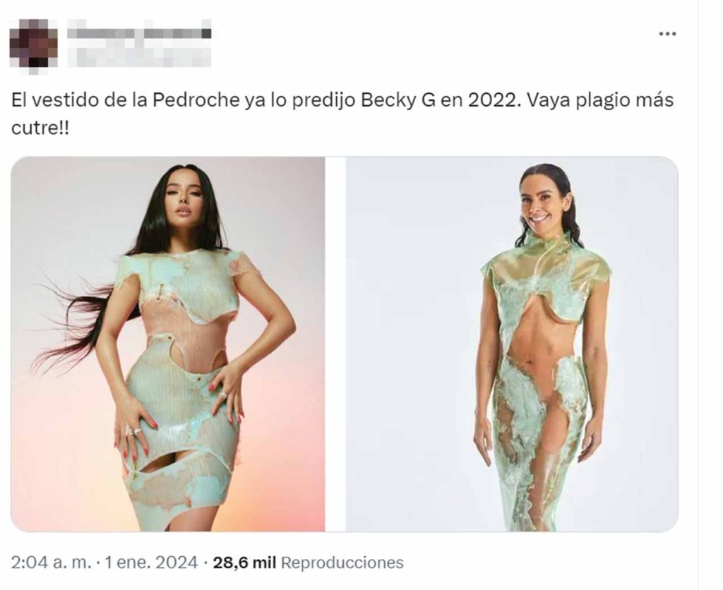 El vestido de Cristina Pedroche, comparado con el de Becky G