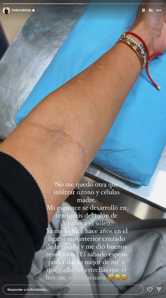 Elena Tablada en el hospital antes de su estreno en 'Bailando con las estrellas'