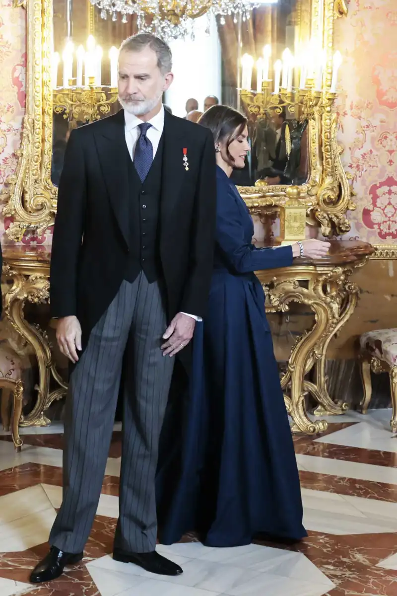 El Rey Felipe muestra el contraste de color entre sus manos