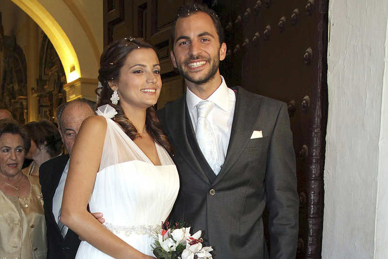 Alba Muñoz y Antonio Tejado en el día de su boda