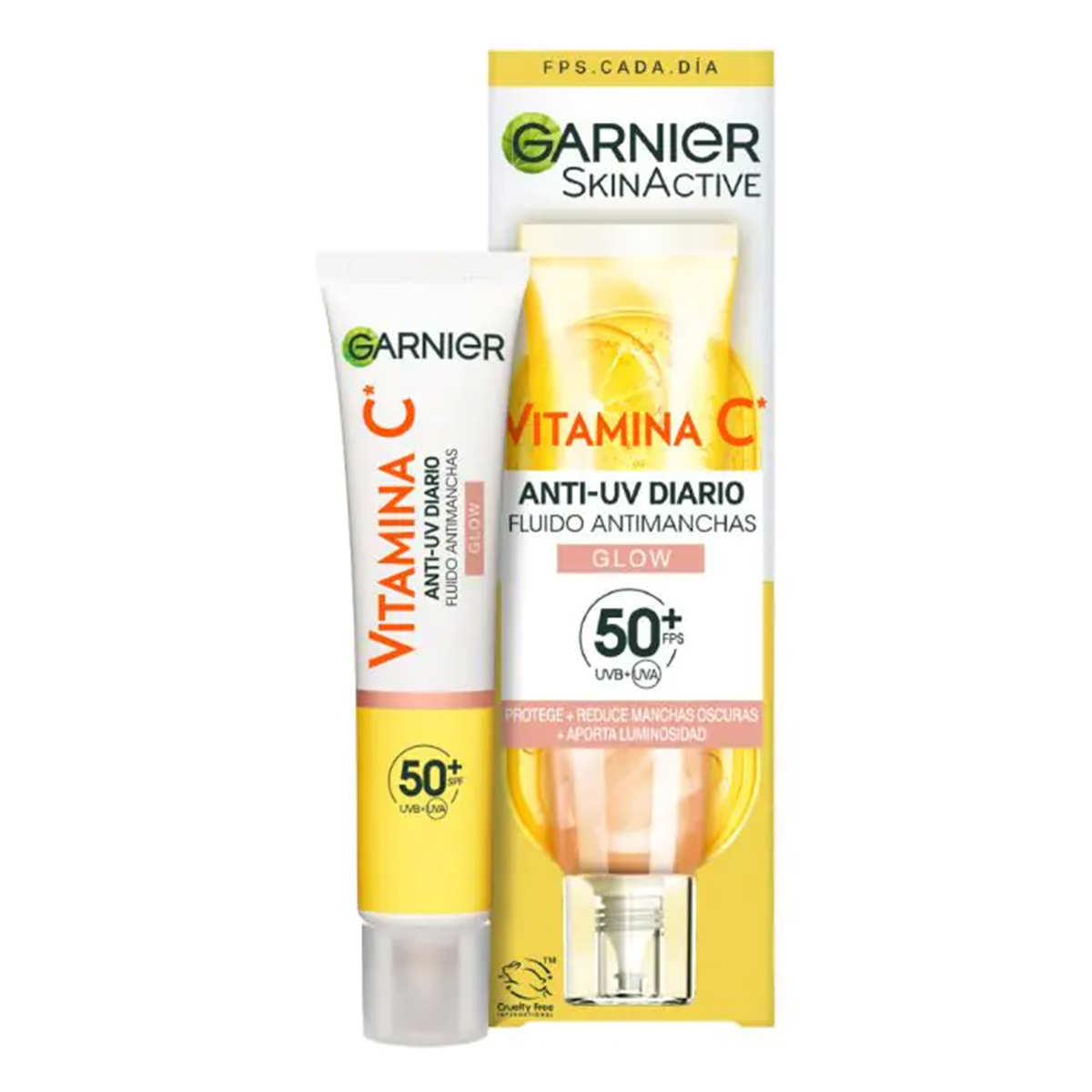 Vitamina C Fluido Antimanchas Anti UV Diario Efecto Glow FPS50+ de Garnier 111,58 euros copia