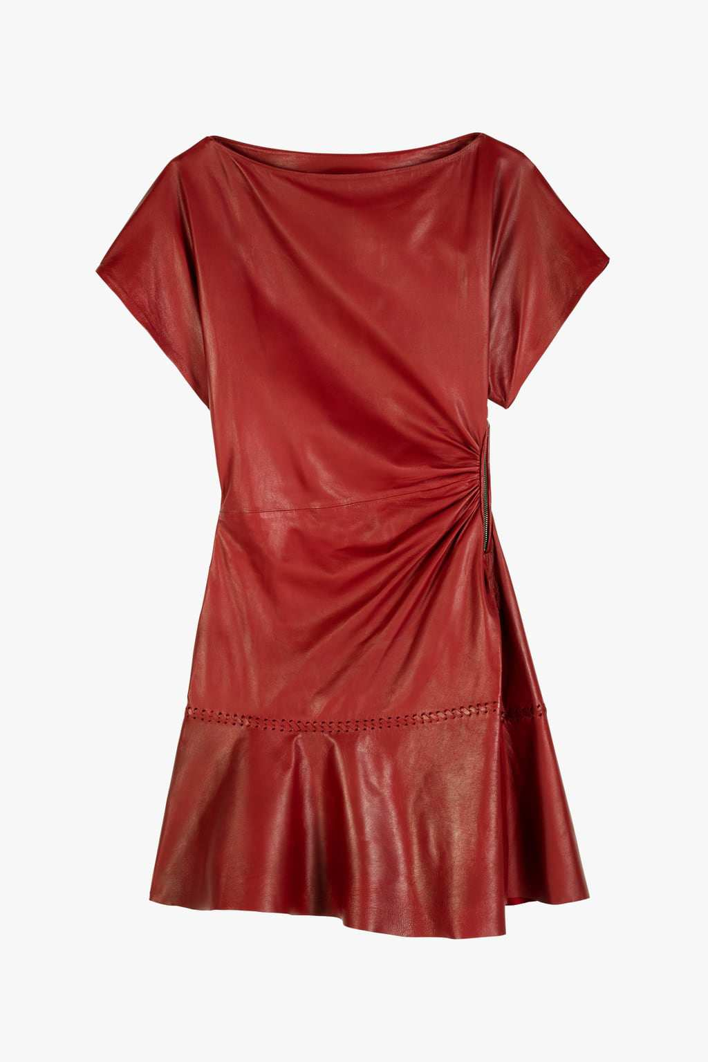 Vestido drapeado piel limited editio´n de Zara 199 euros 2