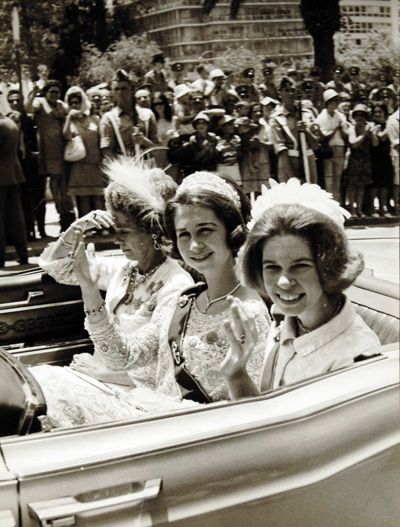 La reina Sofia, su hermana la princesa Irene y su madre la reina Federica
