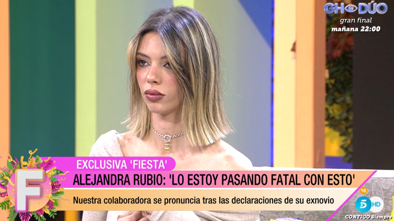 Alejandra Rubio muy molesta en 'Fiesta'