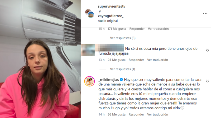 Captura del Instagram de Zayra Gutiérrez
