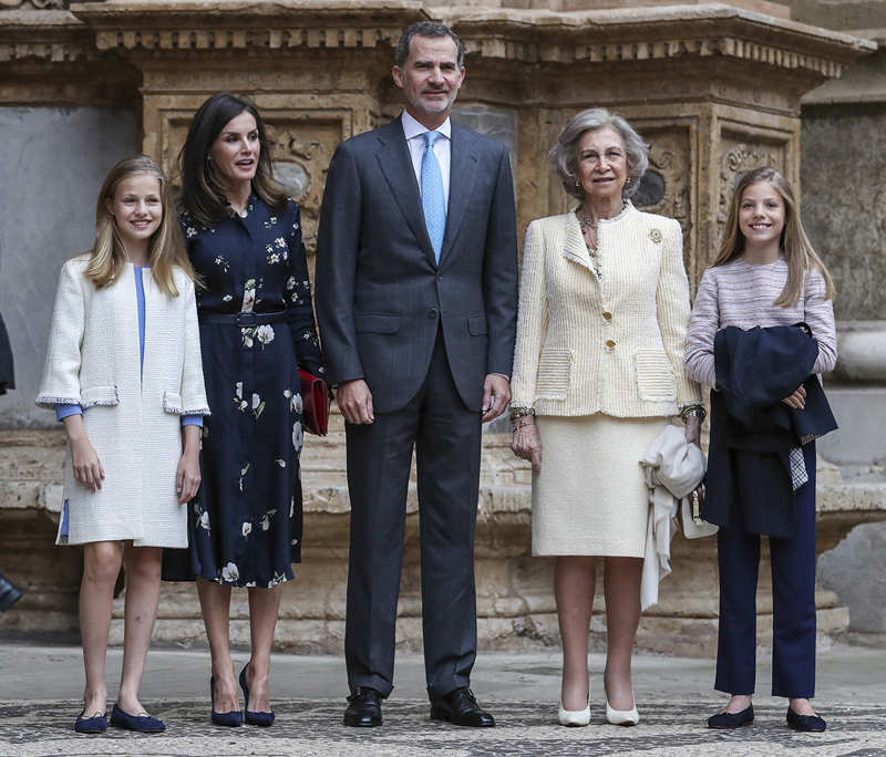 La Familia Real, en la Misa de Pascua de 2019