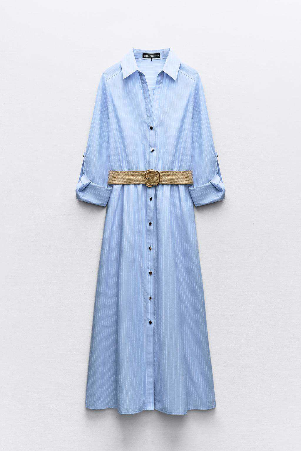 Vestido camisero cinturo´n de yute de Zara 32,95 euros