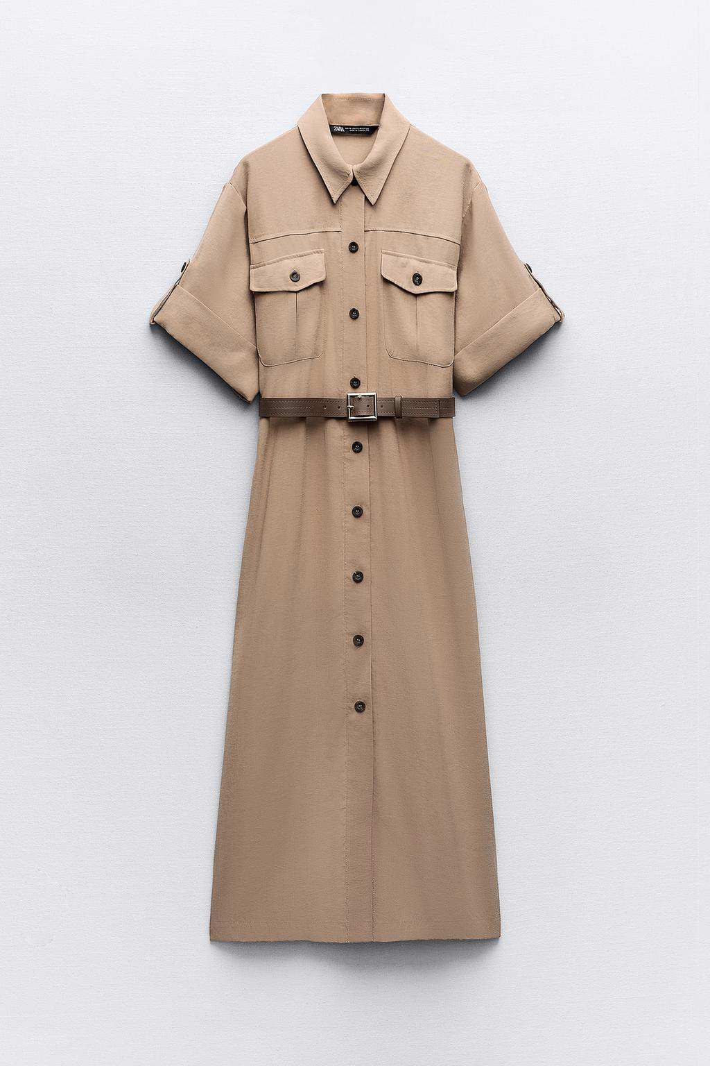 Vestido camisero cinturo´n de Zara 45,95 euros