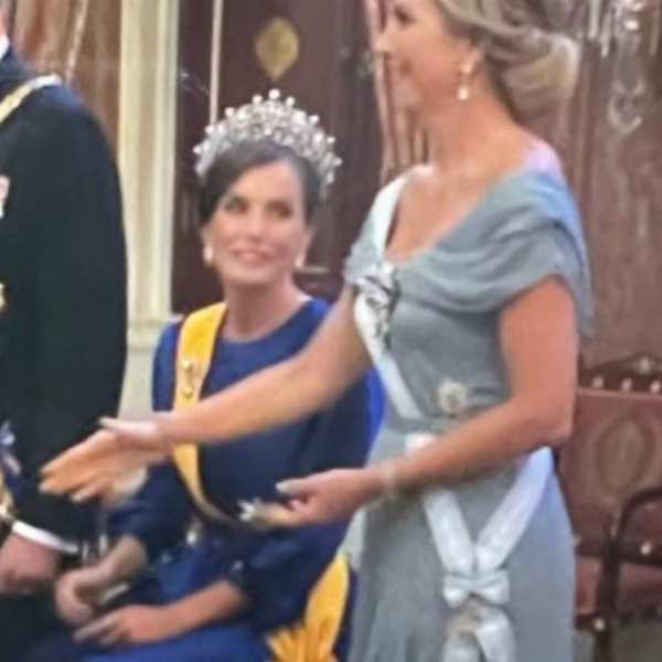 La desconcertante imagen de la Reina Letizia en el besamanos de la cena de gala en Holanda
