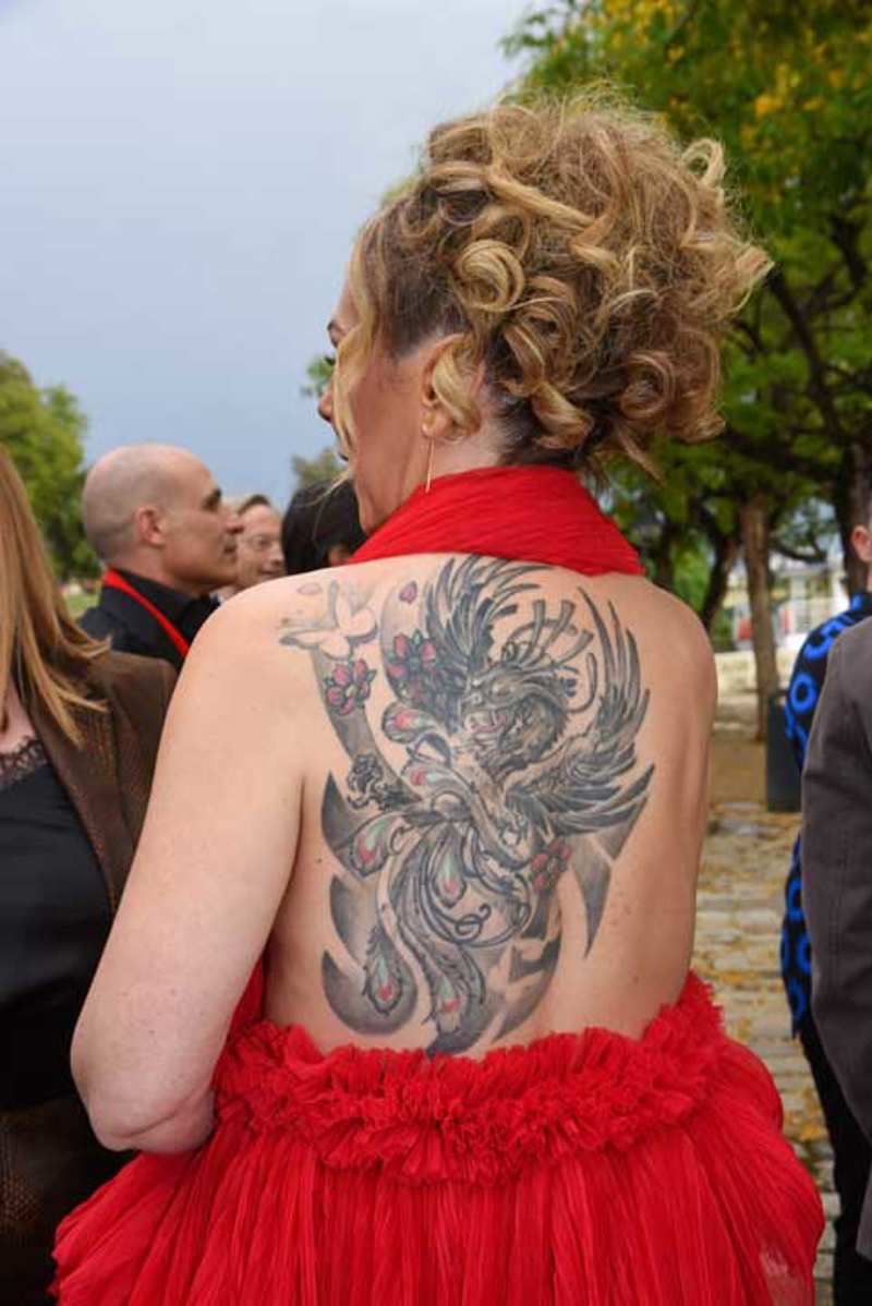 El tatuaje de Rocío, al descubierto. Ella misma lo definió como el Ave Fenix. La imagen corresponde al 2023. 