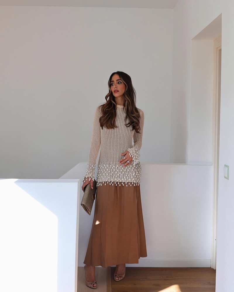 La 'falsa' falda de Rocío Osorno, su truco para equilibrar el vestido mini de Zara 