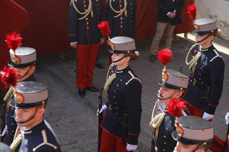 La Princesa Leonor durante la Jura de Bandera de Felipe VI. 