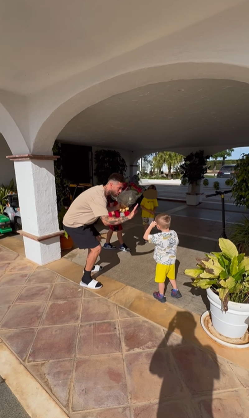 Sergio Ramos en su finca de Sevilla. 