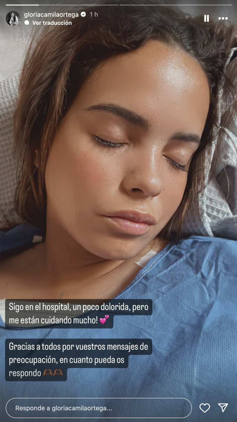 Gloria Camila Ortega en el hospital