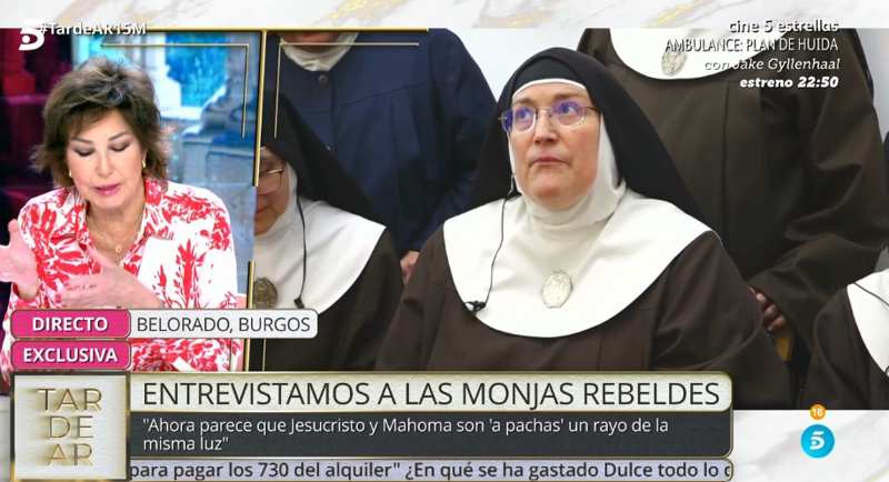 Ana Rosa más ácida que nunca con una religiosa en directo 