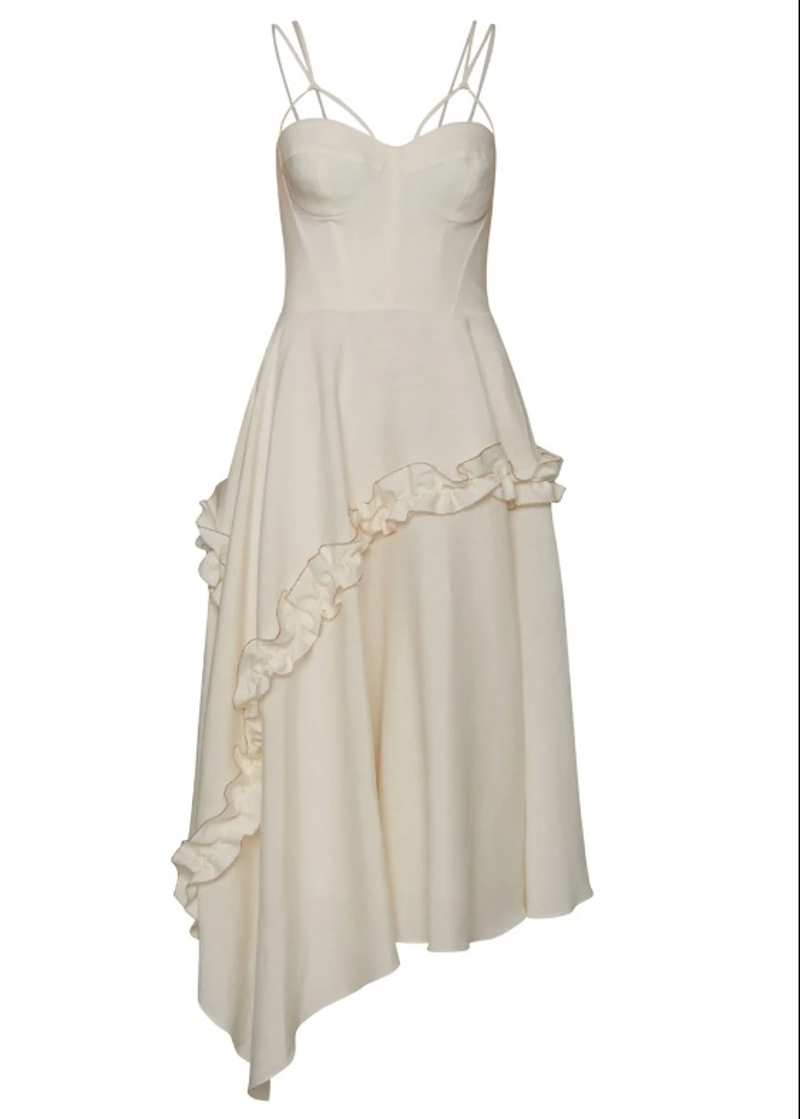 VESTIDO MIDI CORSET BRADFORD BEIGE