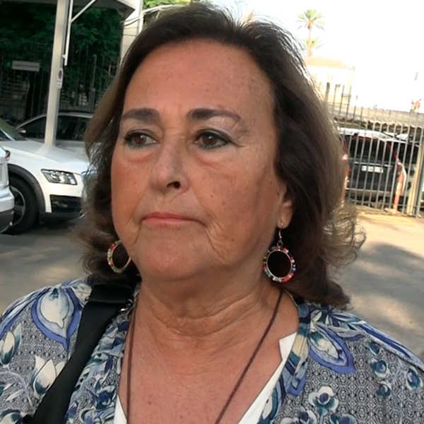 Carmen Tello en su reaparición pública.