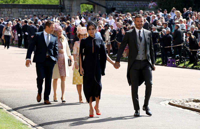 David y Victoria Beckham en la boda del príncipe Harry