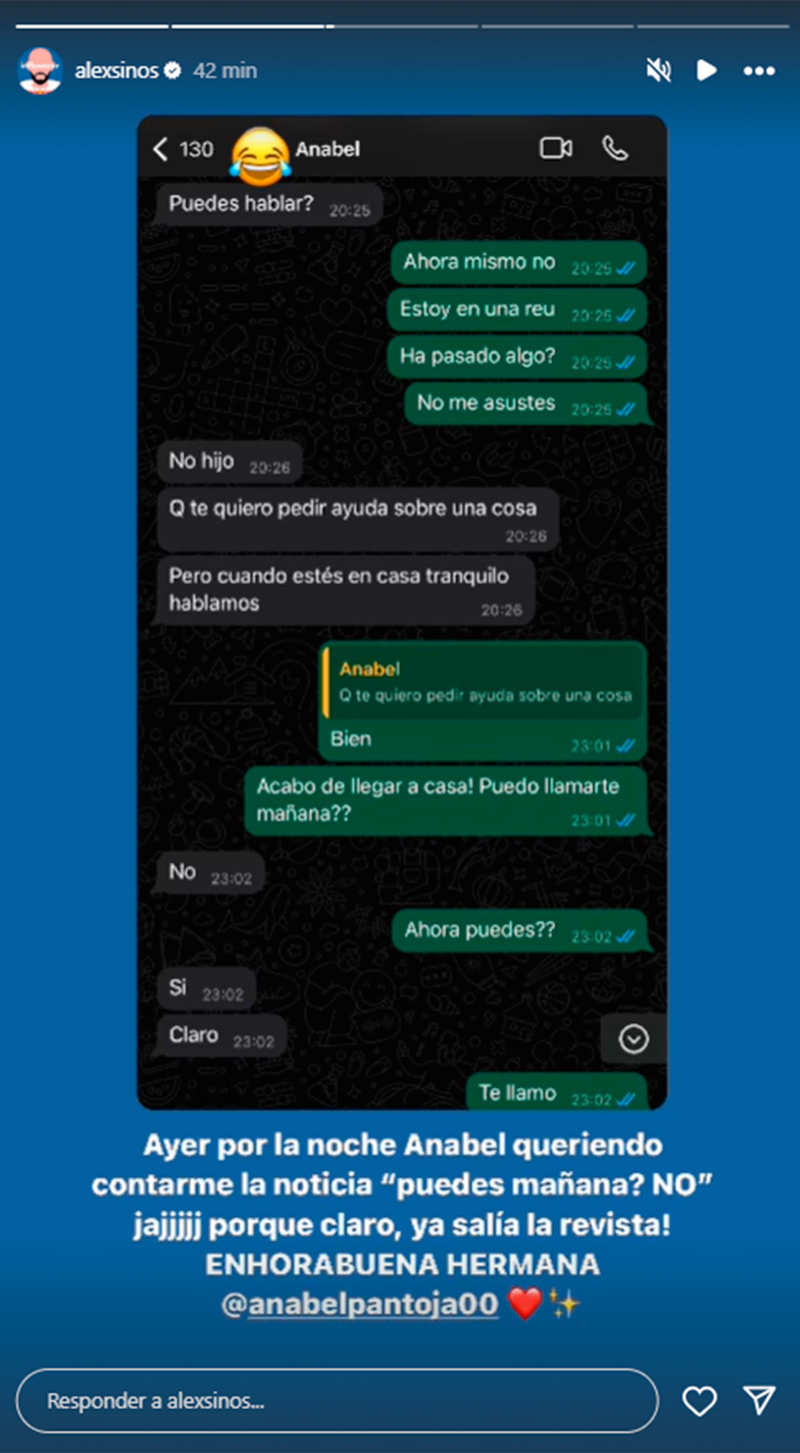 Conversación de Alex Sinos y Anabel Pantoja.