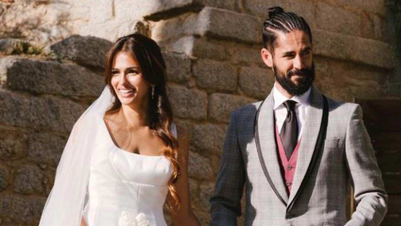 Sara Sálamo e Isco Alarcón el día de su boda